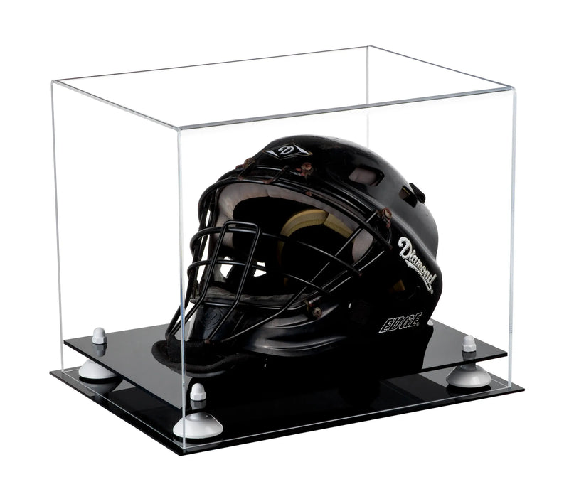 catchers or goalie helmet display case for sale at better display cases