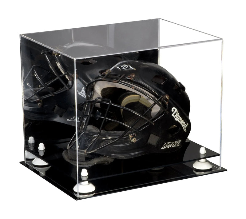 catchers or goalie helmet display case for sale at better display cases