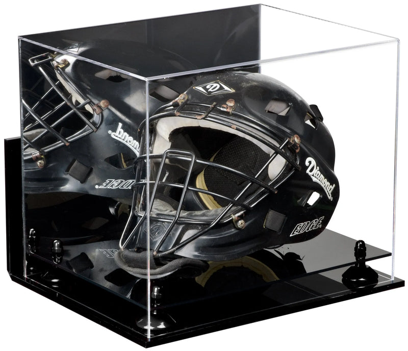 catchers or goalie helmet display case for sale at better display cases