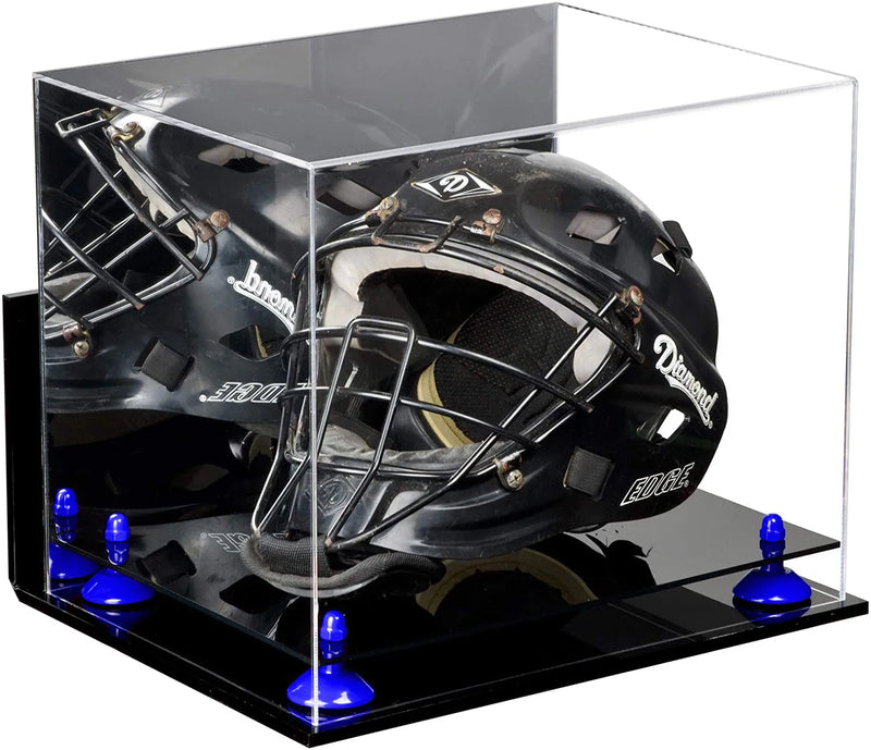 catchers or goalie helmet display case for sale at better display cases