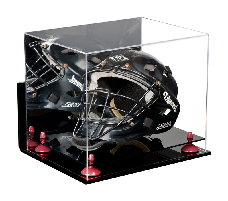 catchers or goalie helmet display case for sale at better display cases