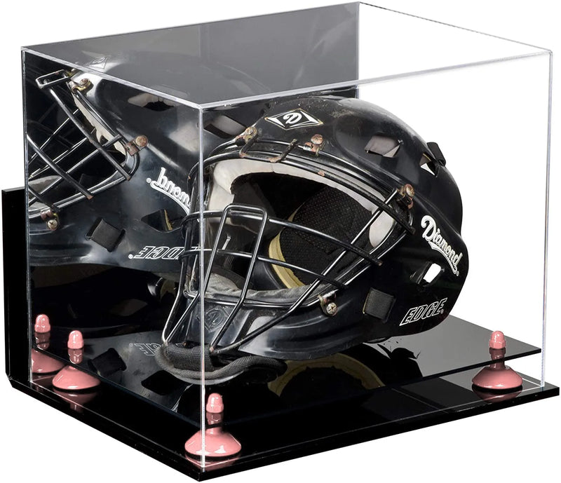 catchers or goalie helmet display case for sale at better display cases