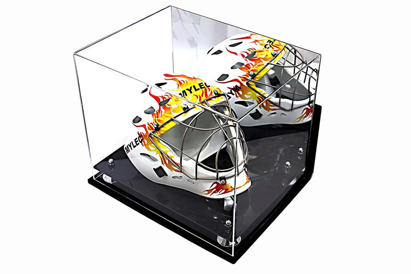 catchers or goalie helmet display case for sale at better display cases