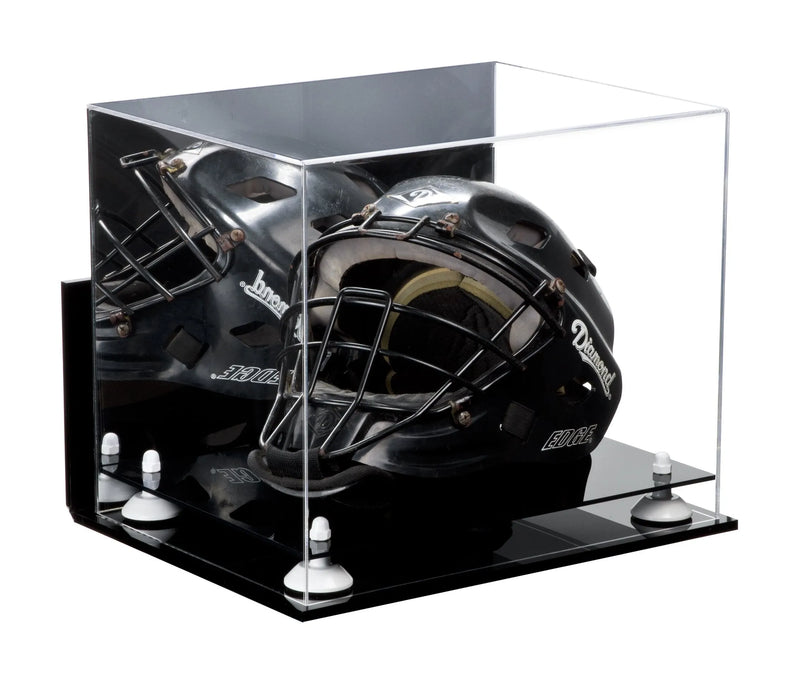 catchers or goalie helmet display case for sale at better display cases