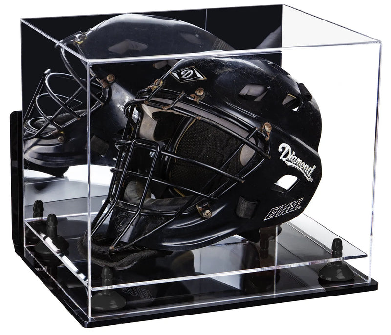 catchers or goalie helmet display case for sale at better display cases