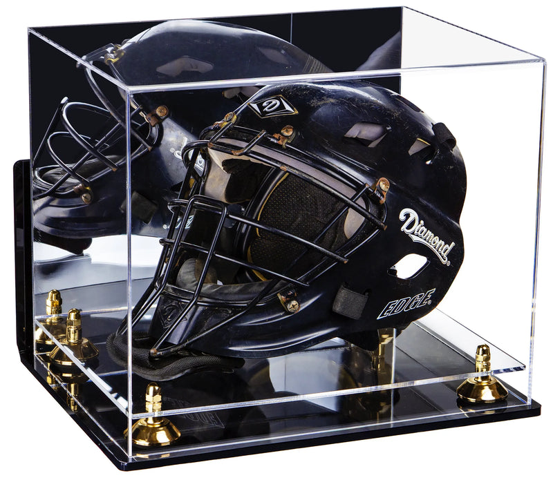 catchers or goalie helmet display case for sale at better display cases