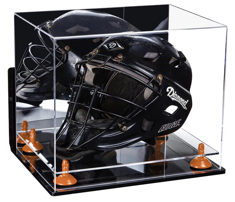 catchers or goalie helmet display case for sale at better display cases