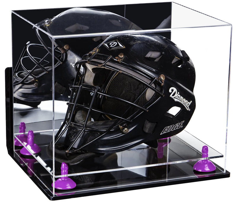 catchers or goalie helmet display case for sale at better display cases