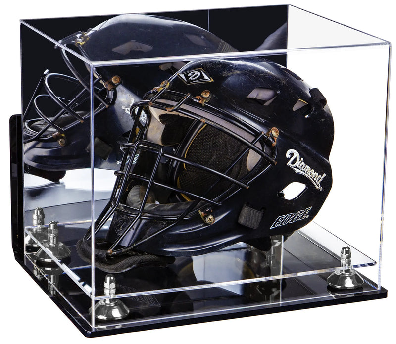 catchers or goalie helmet display case for sale at better display cases