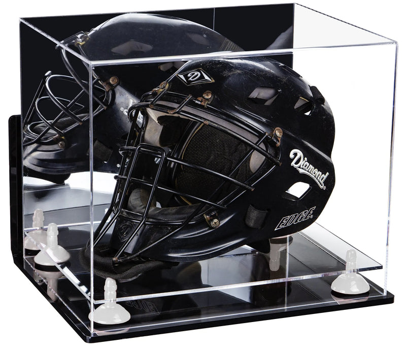 catchers or goalie helmet display case for sale at better display cases