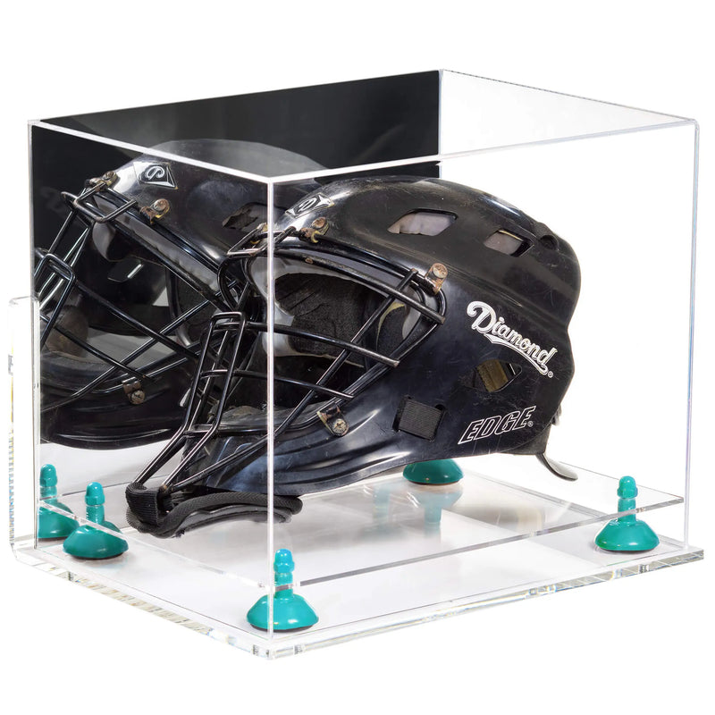 catchers or goalie helmet display case for sale at better display cases