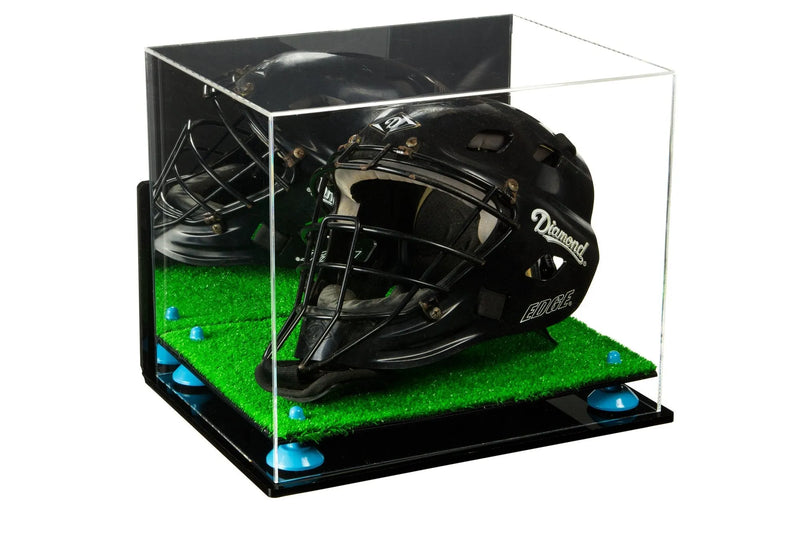 catchers or goalie helmet display case for sale at better display cases