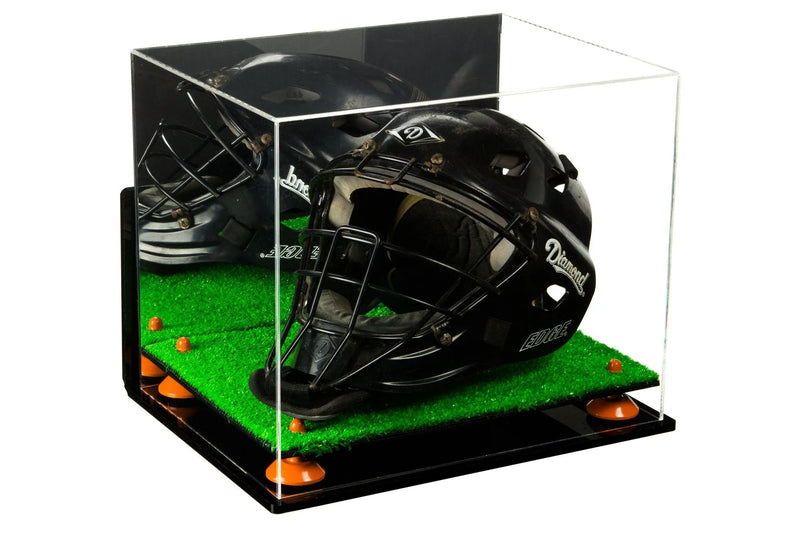 catchers or goalie helmet display case for sale at better display cases