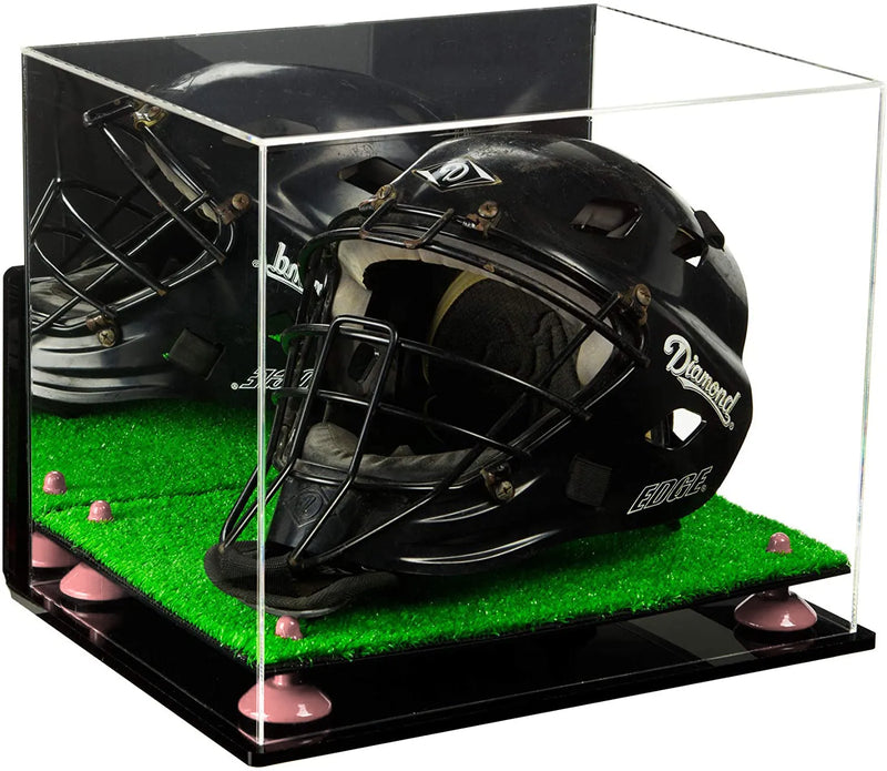 catchers or goalie helmet display case for sale at better display cases