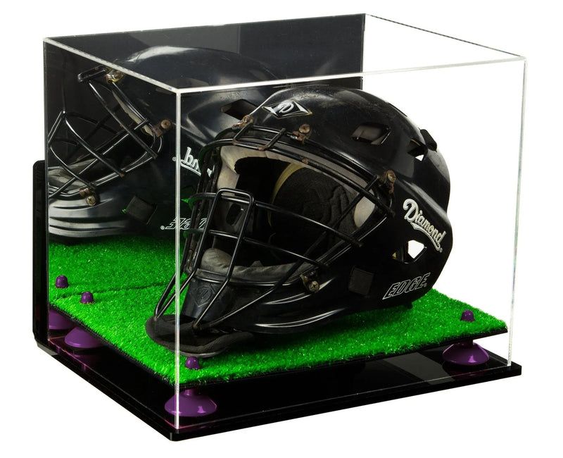 catchers or goalie helmet display case for sale at better display cases