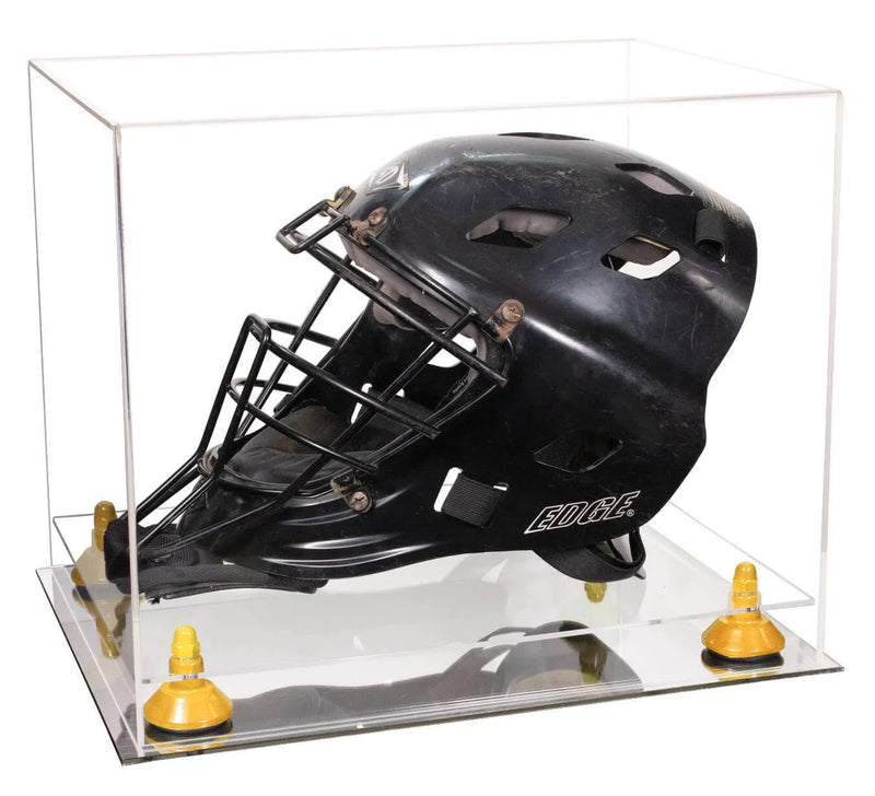 catchers or goalie helmet display case for sale at better display cases