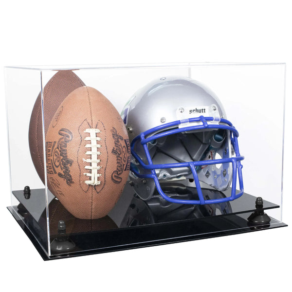 double helmet and football display case for sale at better display cases