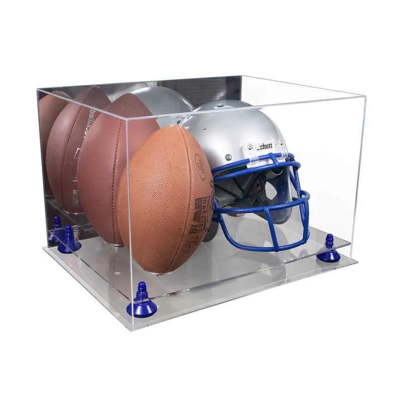 double helmet and football display case for sale at better display cases