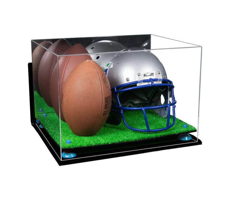 double helmet and football display case for sale at better display cases