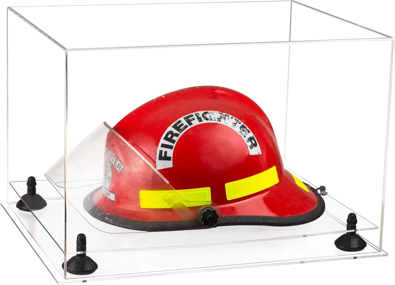 fire helmet display case for sale at better display cases