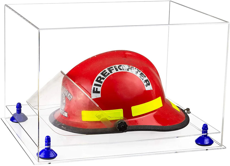 fire helmet display case for sale at better display cases