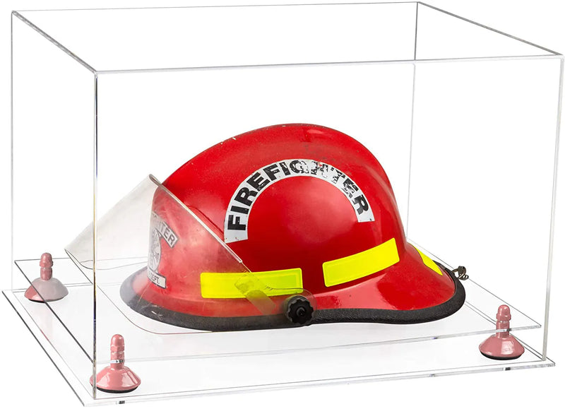 fire helmet display case for sale at better display cases