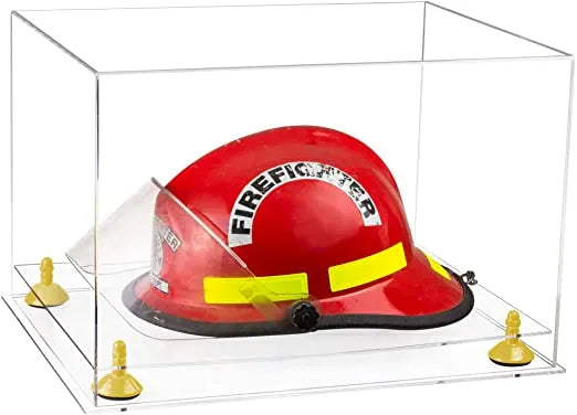 fire helmet display case for sale at better display cases