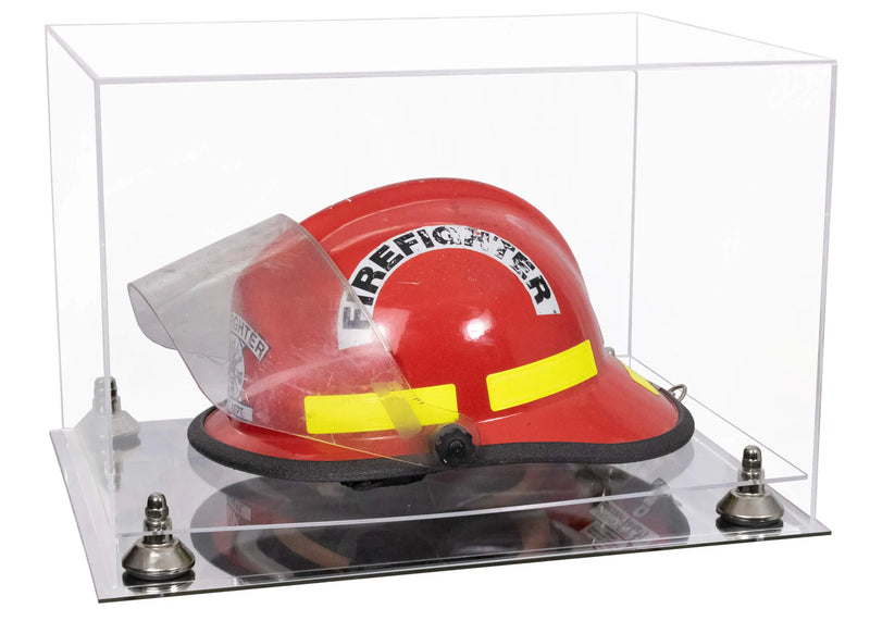 fire helmet display case for sale at better display cases