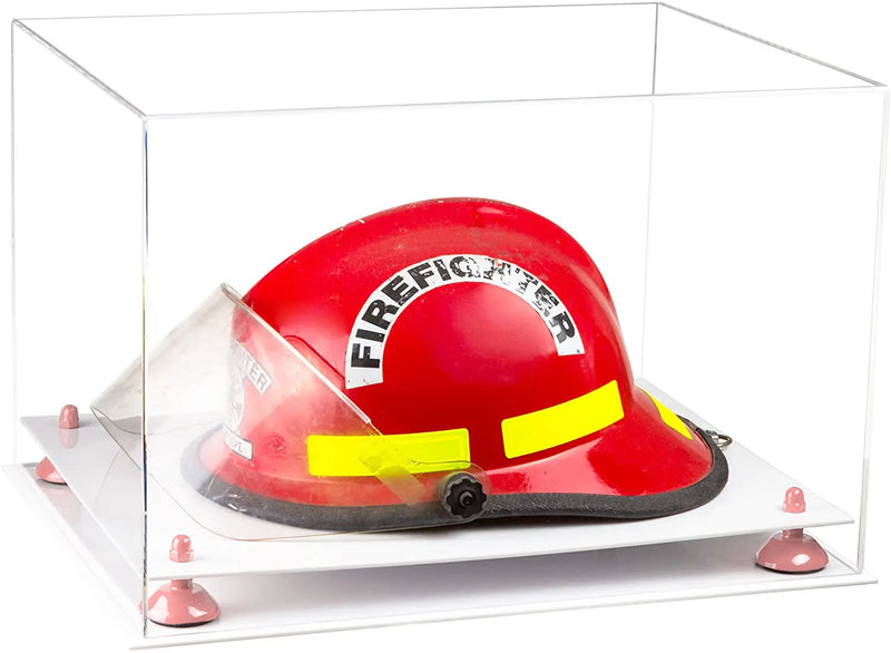 fire helmet display case for sale at better display cases