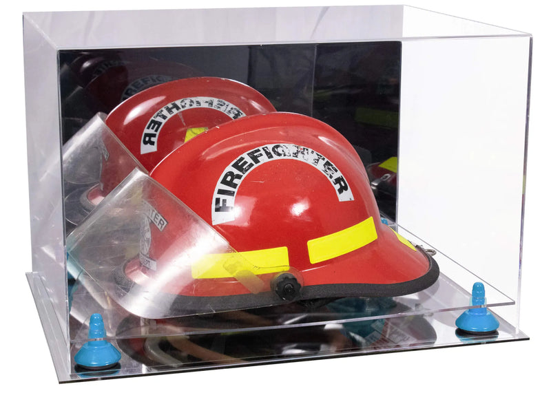 fire helmet display case for sale at better display cases