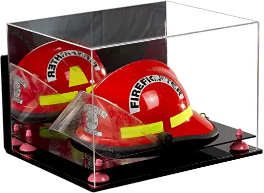 fireman helmet display case for sale at better display cases