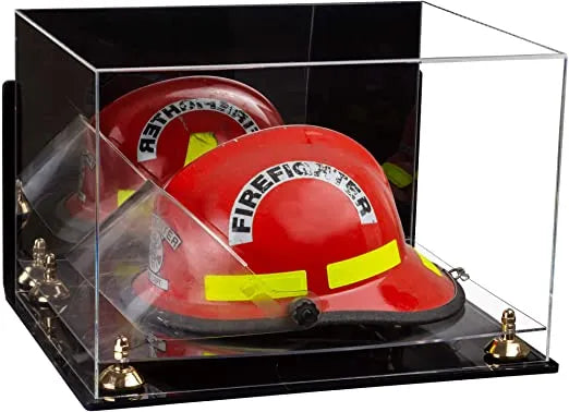 fireman helmet display case for sale at better display cases