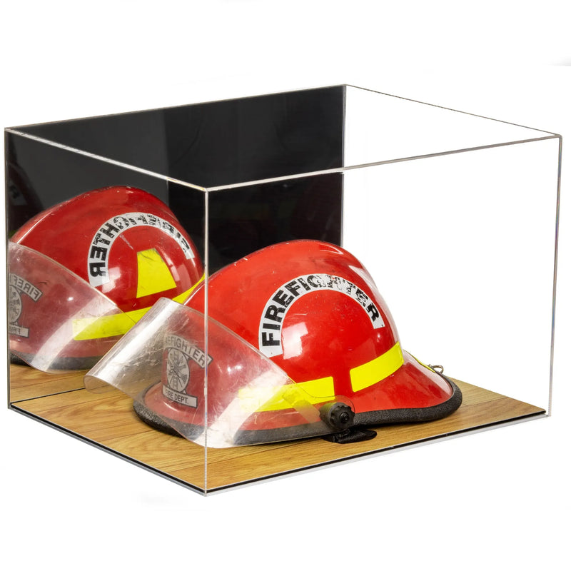 fireman helmet display case for sale at better display cases