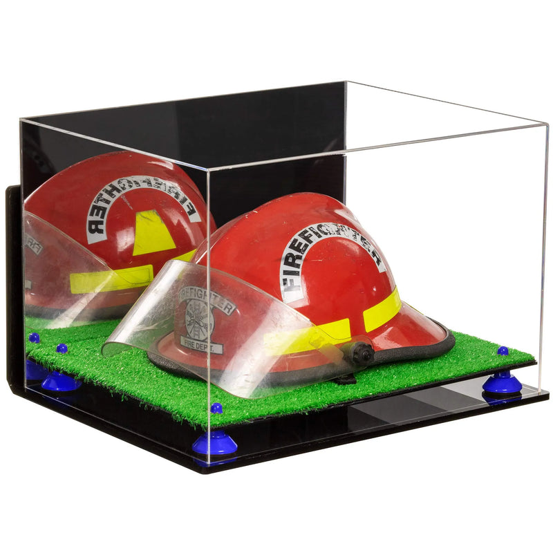 fire helmet display case for sale at better display cases