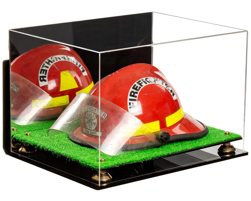 fire helmet display case for sale at better display cases