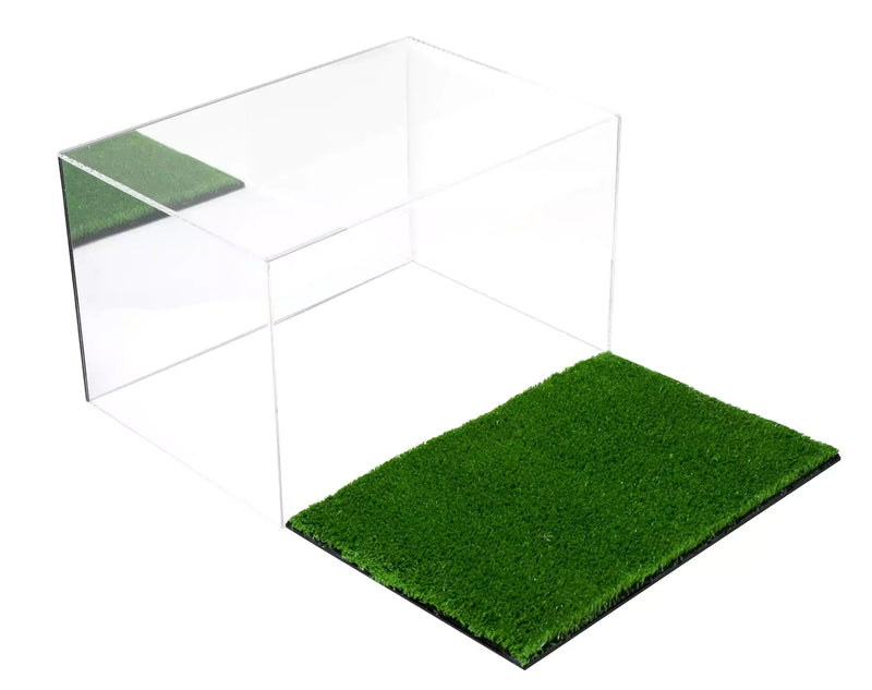 football or rugby ball display case with turf base for sale on better display cases