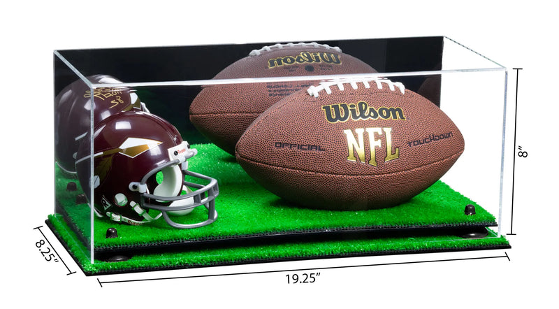 full size football and helmet display case for sale on Better Display Cases