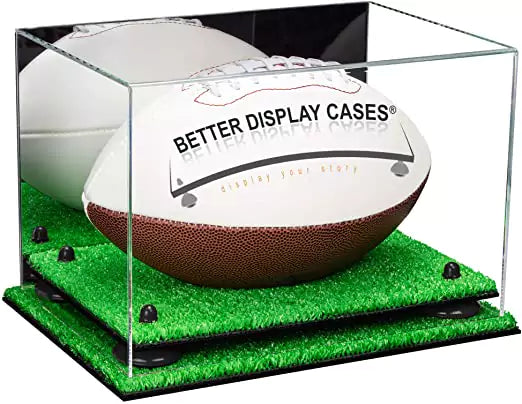 Full-Size Football Display Case Horizontal - Mirror No Wall Mounts (A004/B41)