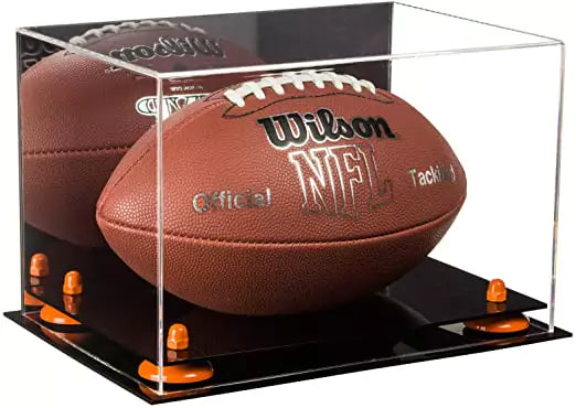 Full-Size Football Display Case Horizontal - Mirror No Wall Mounts (A004/B41)