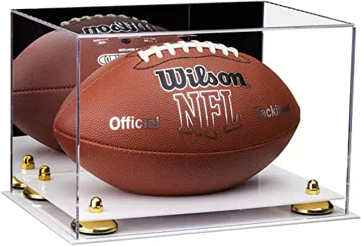 Full-Size Football Display Case Horizontal - Mirror No Wall Mounts (A004/B41)