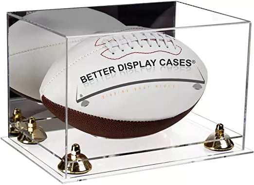 Full-Size Football Display Case Horizontal - Mirror No Wall Mounts (A004/B41)