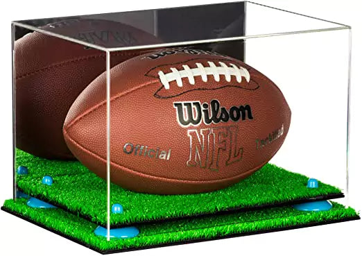 Full-Size Football Display Case Horizontal - Mirror No Wall Mounts (A004/B41)