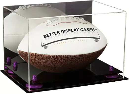 Full-Size Football Display Case Horizontal - Mirror No Wall Mounts (A004/B41)