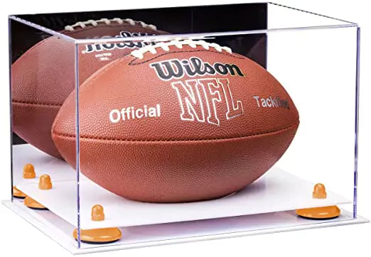 Full-Size Football Display Case Horizontal - Mirror No Wall Mounts (B41/A004)