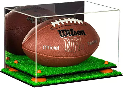 Full-Size Football Display Case Horizontal - Mirror No Wall Mounts (A004/B41)