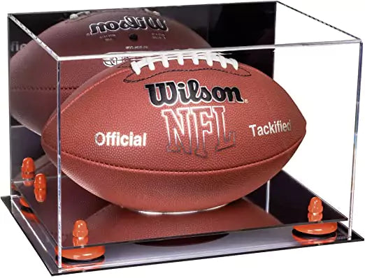 Full-Size Football Display Case Horizontal - Mirror No Wall Mounts (B41/A004)