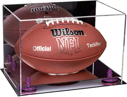 Full-Size Football Display Case Horizontal - Mirror No Wall Mounts (B41/A004)