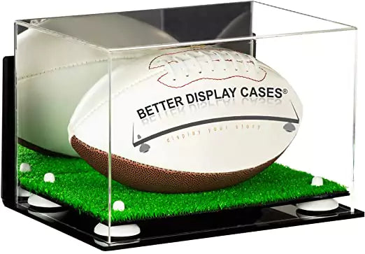 Full-Size Football Display Case Horizontal - Mirror No Wall Mounts (B41/A004)