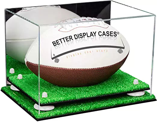 Full-Size Football Display Case Horizontal - Mirror No Wall Mounts (A004/B41)