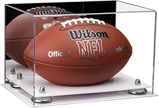 Full-Size Football Display Case Horizontal - Mirror No Wall Mounts (A004/B41)